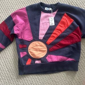 Marine Layer womens Sunburst Sweatshirt - Navy, Pink, Red